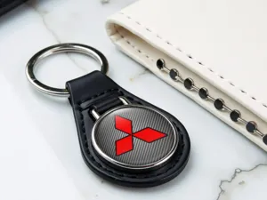 Mitsubishi Borsa Chiavi In Pelle Fermo Lucido Taglio Elite